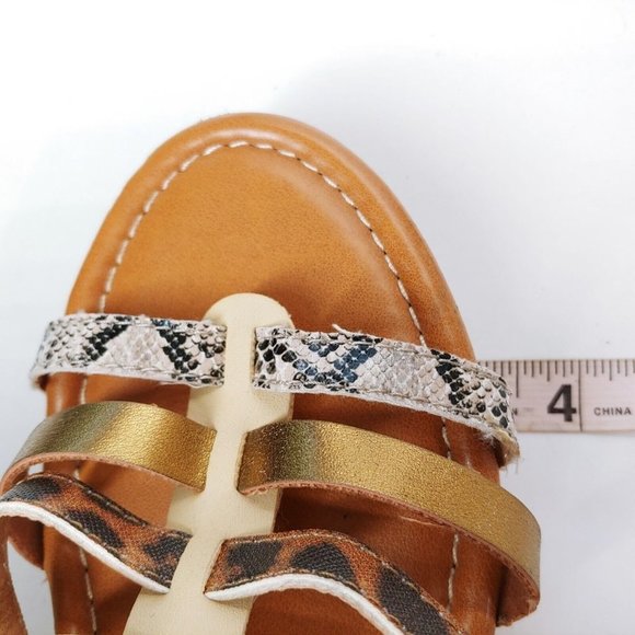 Lane Bryant Womens Strappy Wedge Cork Midsole High Heel‎ Slide Sandals Multi 8W - Picture 7 of 10